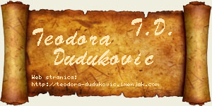 Teodora Duduković vizit kartica
